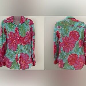 Lilly Pulitzer long sleeve floral blouse